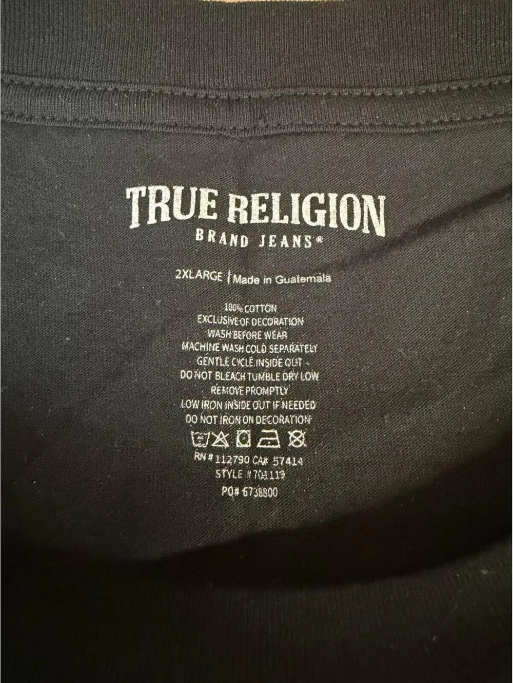 2021 True Religion World Tour Graphic Tee Black 2XL NWT